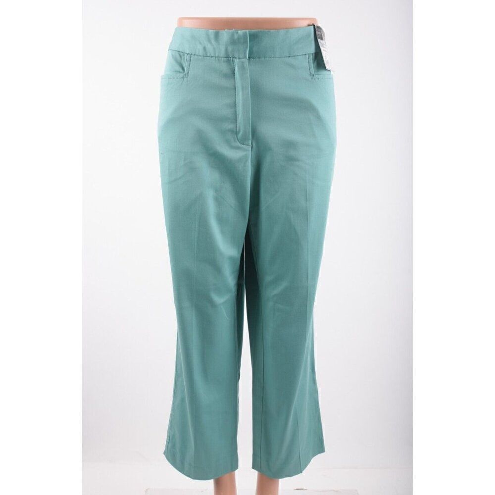 Geoffrey Beene Sport Womans Pants Trousers Size 8 Green Ankle Stretch NWT